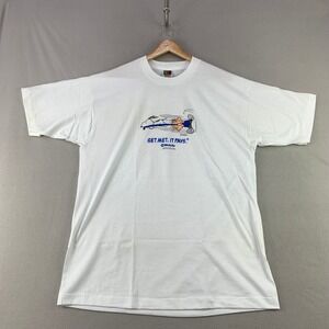 Vintage 90s Snoopy Charlie Brown MetLife T-Shirt Men XL White Single Stitch Tee